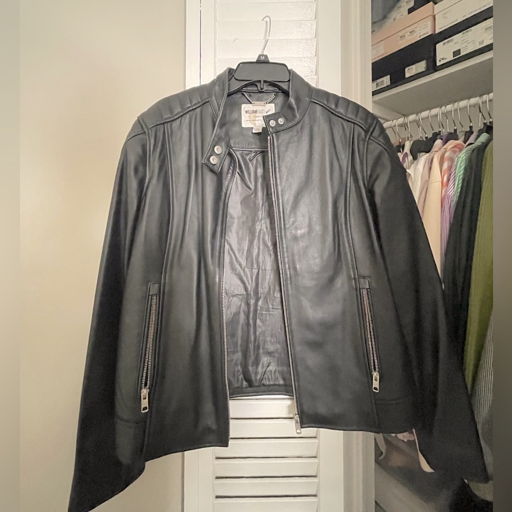 William Rast Black Leather Jacket- Size XL
